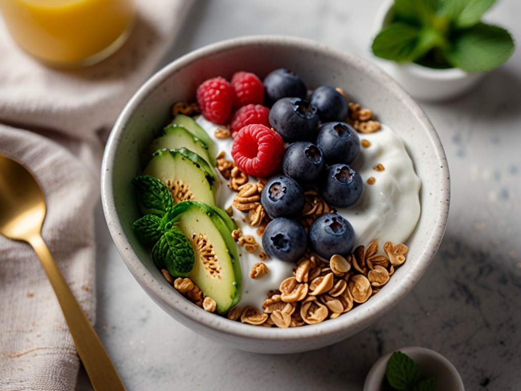 Cremet vegansk morgenmad med bær