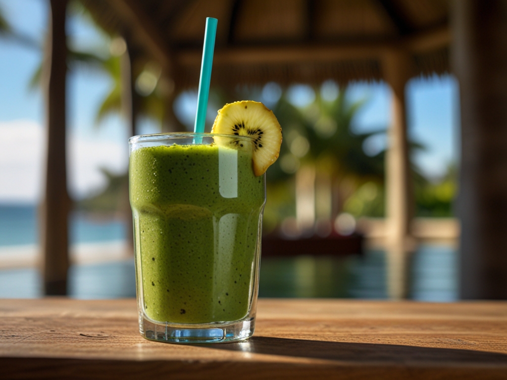 Grøn energi smoothie med spinat og frugt